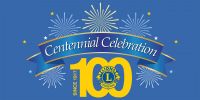 Centennial Firework Banner on blue