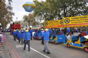 The Lions float processes along the Embankment during the second half of the Lord Mayors Show