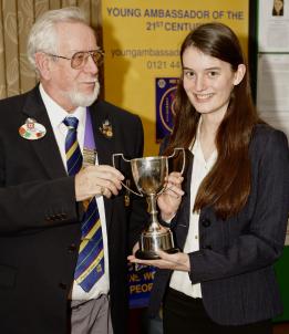 District Governor Ron with Winner Laura