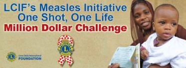 One Shot, One Life. Measles Vacination Initiative logo