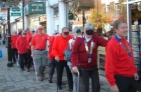 Lions from 3 clubs: Fleet, Hook & Odiham and Hart on World Sight Day in Fleet High Street