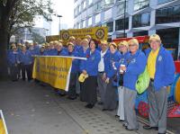 Lions from the 4 Districts in and around London line up for a photograph before the start of the Lord Mayors Show.