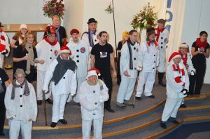Fleet Lions Snowmen wow the audience at the Fleet Choir Concert accompanied by the BBC Choir of the Year contenders The Vox Choir