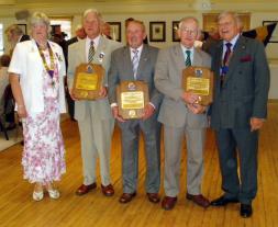 DG Judith with Blackmore Vale\\'s new Melvin Jones Fellows and Lion President Peter Oswick