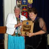 Lion President Sue Balchin receives her Melvin Jones Fellowship
