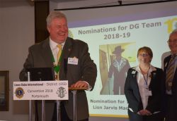 Jarvis MacDonald accepts the nomination for 1st Vice District Governor 2018/19