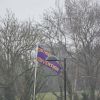 Convention Flag flies through the bad weather